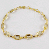 Pretty Citrine Brass Bracelet X - BZB999 18K Gold Plated Checker Cut Octagon Shape 6x8mm Bezel Setting Brass Bracelet